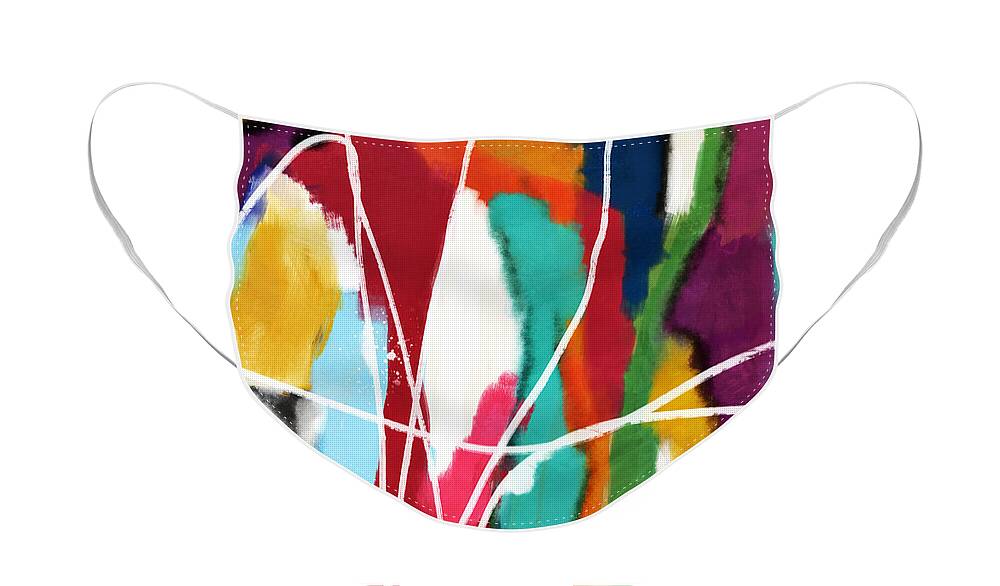 Abstract Face Mask featuring the mixed media Wild Spring- Abstract Art by Linda Woods by Linda Woods