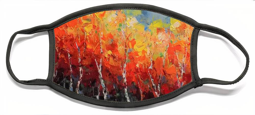 Trees Face Mask featuring the painting Wind in the Trees by Dan Campbell