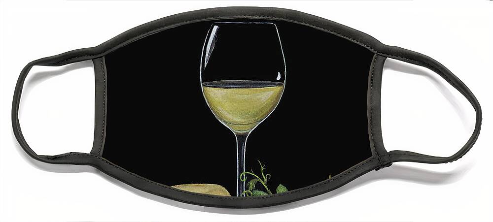 Wine Face Mask featuring the painting Wine and Cheese Please by Shirley Dutchkowski