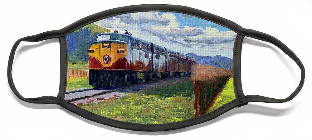 Winery Face Mask featuring the painting Wine Train by Shawn Smith