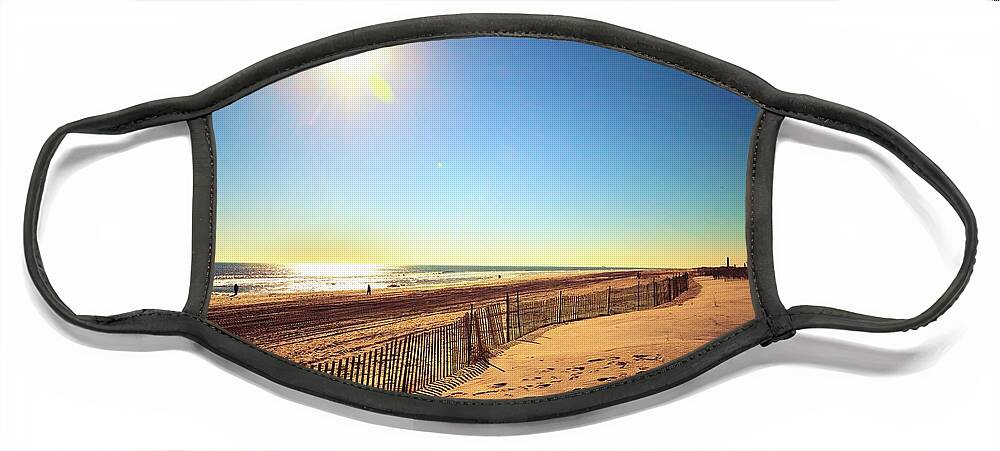 Winter Face Mask featuring the photograph Winter Afternoon at the Beach by Stacie Siemsen