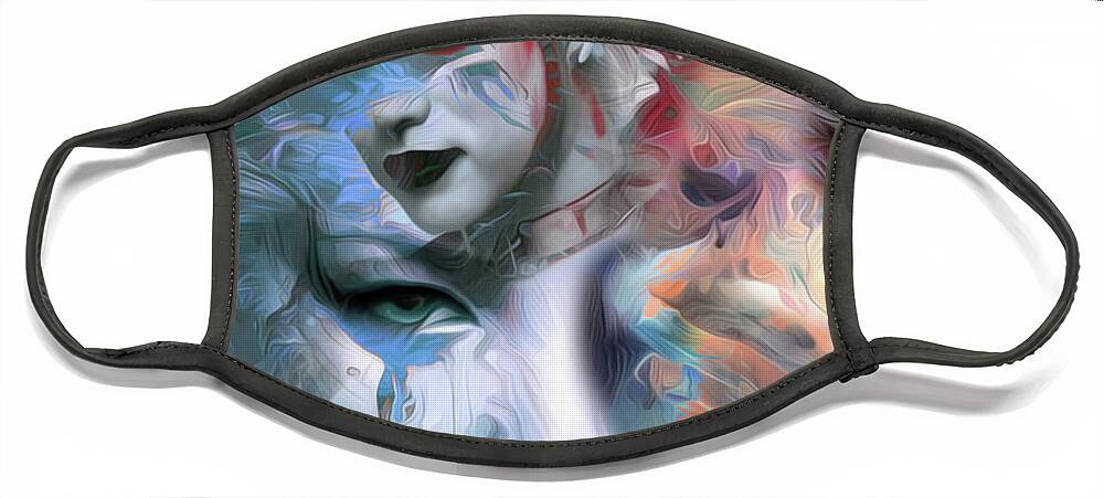 Visionary Face Mask featuring the digital art Winter Born by Jeff Malderez