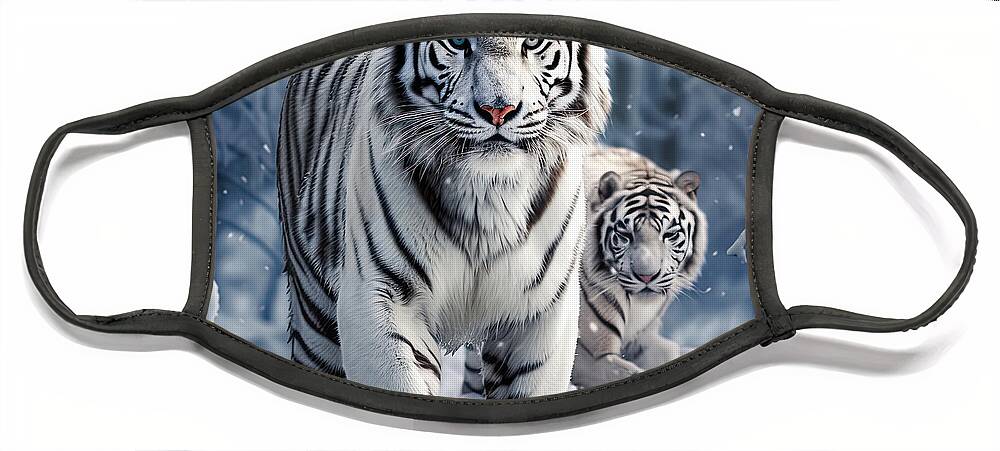 Tiger Face Mask featuring the photograph Winter Deuces by Lourry Legarde