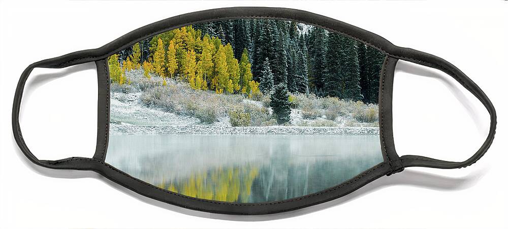 Winter Face Mask featuring the photograph Winter Fresh Fall by Wesley Aston