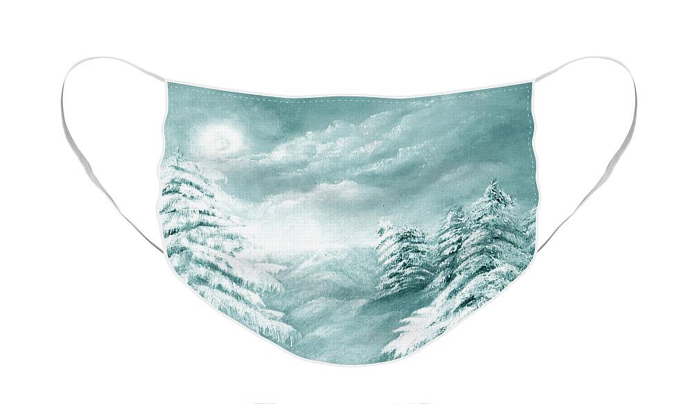 Winter Face Mask featuring the painting Winter by Medea Ioseliani