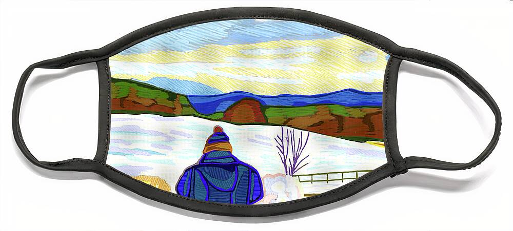 Winter Face Mask featuring the painting Winter Morning by Rod Whyte