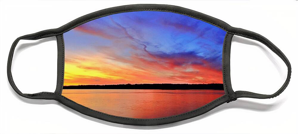 Winter Face Mask featuring the photograph Winter Sunset by Mary Walchuck