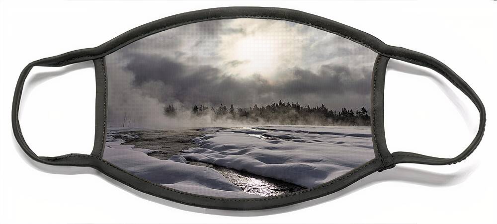 Yellowstone National Park Face Mask featuring the photograph Winter Wonderland in Yellowstone by Cheryl Strahl