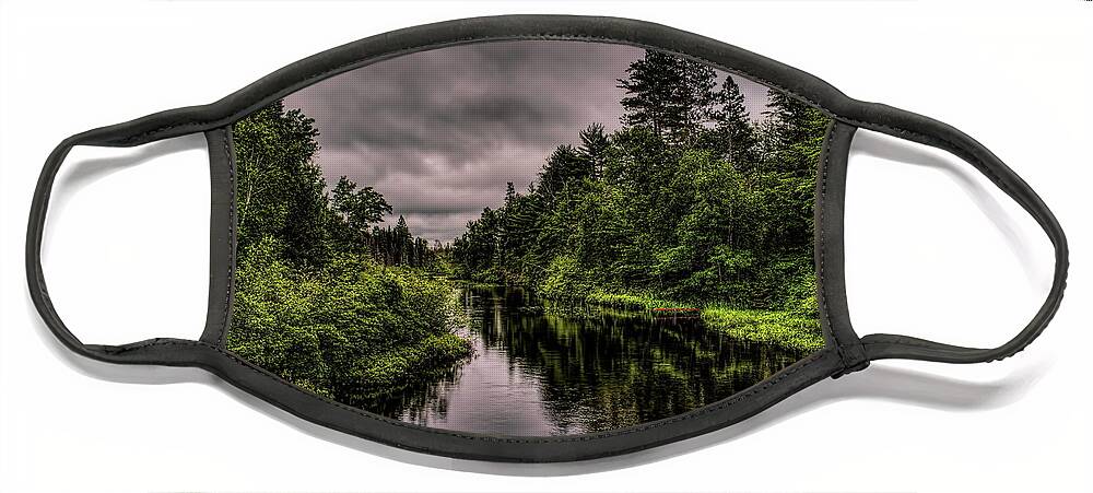 Upnorth Face Mask featuring the photograph Wisconsin River Headwaters by Dale Kauzlaric