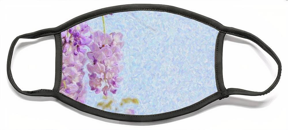Wisteria Face Mask featuring the photograph Wisteria Blues by Carolyn Ann Ryan