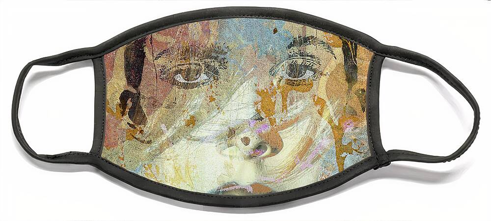 Woman Face Mask featuring the digital art With butterflies by Gabi Hampe
