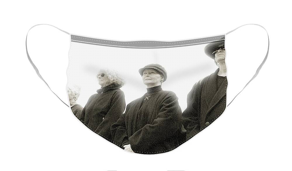 Women Face Mask featuring the photograph Women in Black by Mike Bergen