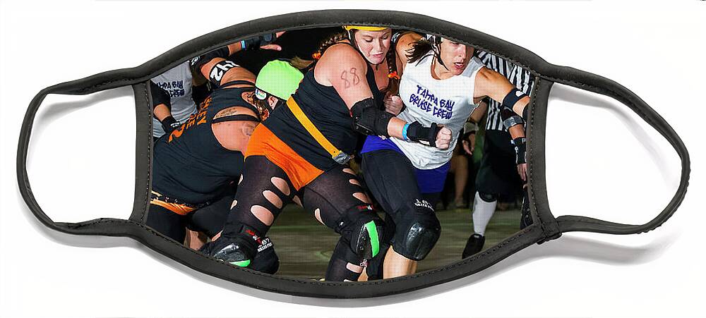 Roller Derby Face Mask featuring the photograph Women Who Fly #13 by Christopher W Weeks