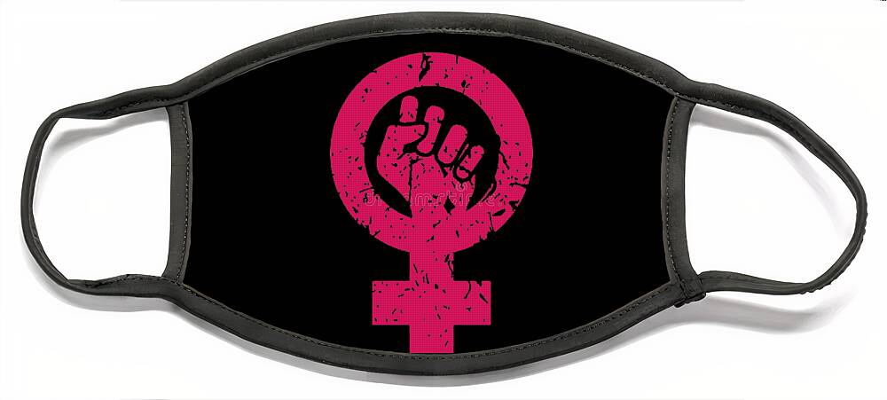 Reproductive Face Mask featuring the painting Women's Rights Symbol by Tony Rubino