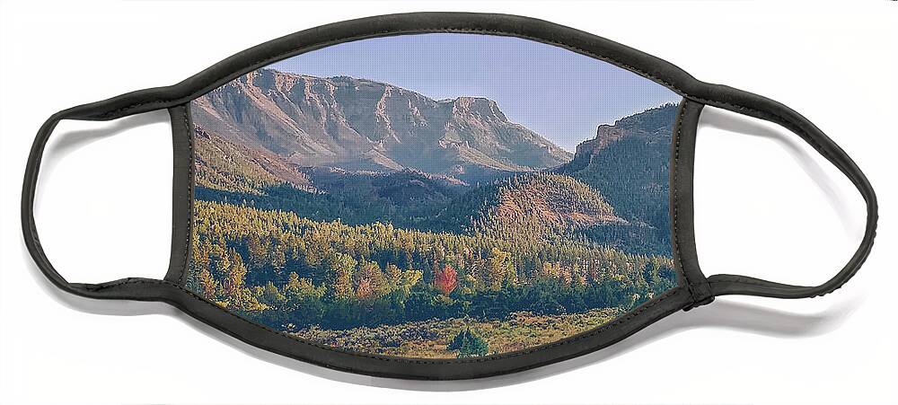 Wyoming Face Mask featuring the photograph Wyoming Mountains by Katie Dobies