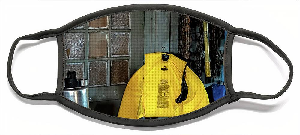 Singleton Photography Face Mask featuring the photograph Yellow Vest by Tom Singleton