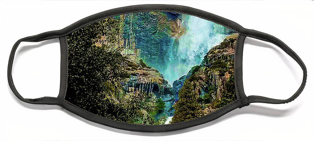 Yosemite Falls Face Mask featuring the photograph Yosemite Falls by Phyllis Spoor