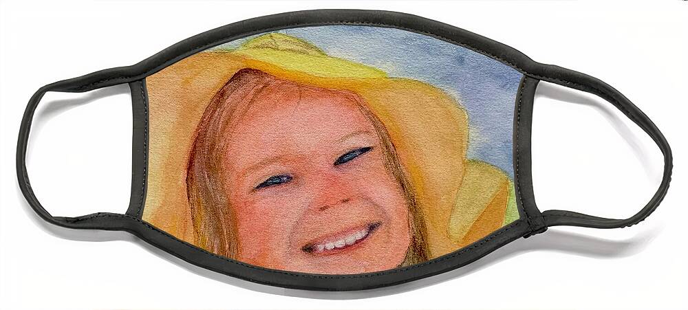 Girl Face Mask featuring the painting You Are My Sunshine by Sue Carmony