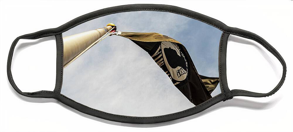 Flag Face Mask featuring the photograph You Are Not Forgotten - POW MIA Flag 2 by Amelia Pearn
