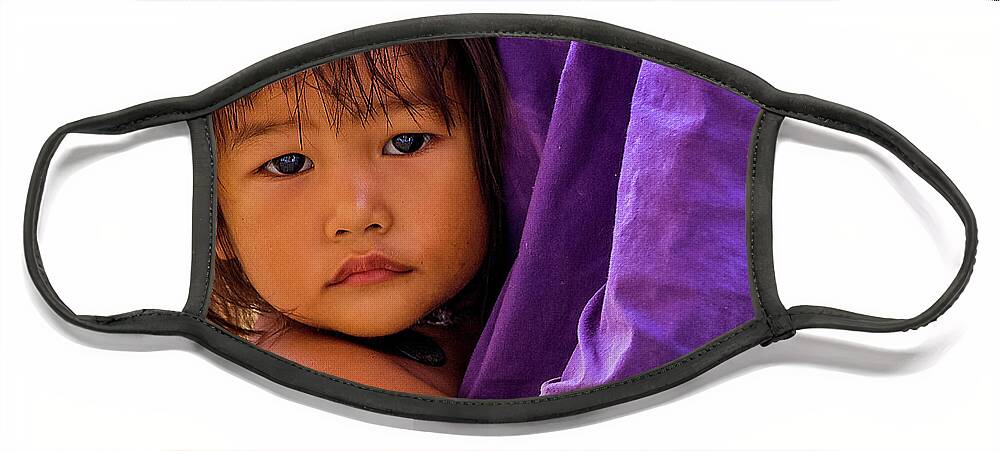 Battambang Face Mask featuring the photograph Young Khmer at Tonle Sap by Arj Munoz