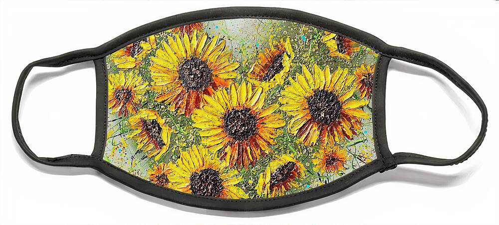 Sunflower Face Mask featuring the painting You're my Sunshine by Amanda Dagg
