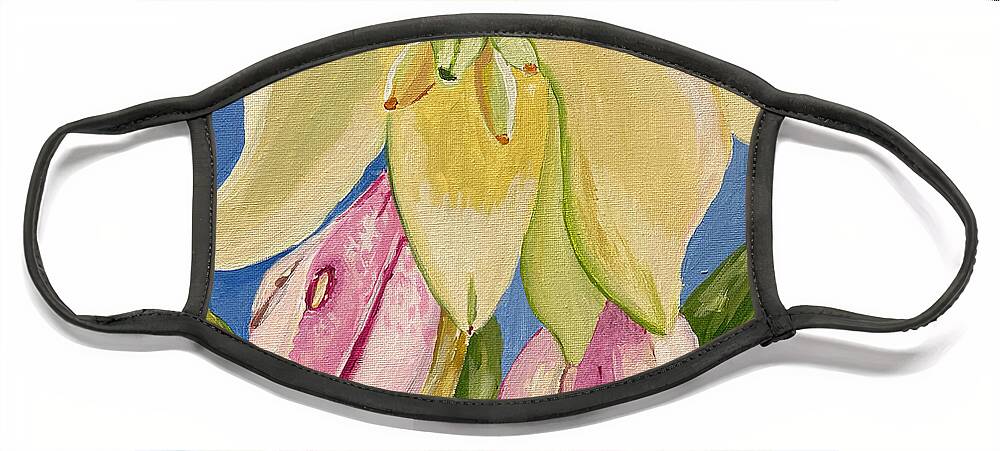 Yucca Face Mask featuring the painting Yucca Flower by Christina Wedberg
