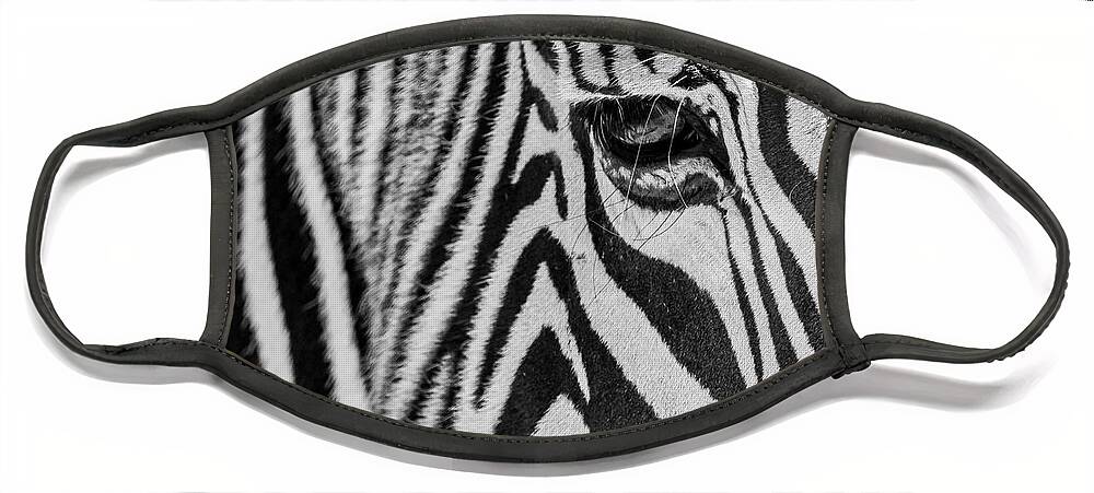 Zebra Face Mask featuring the photograph Zebra's Eye by Holly Ross