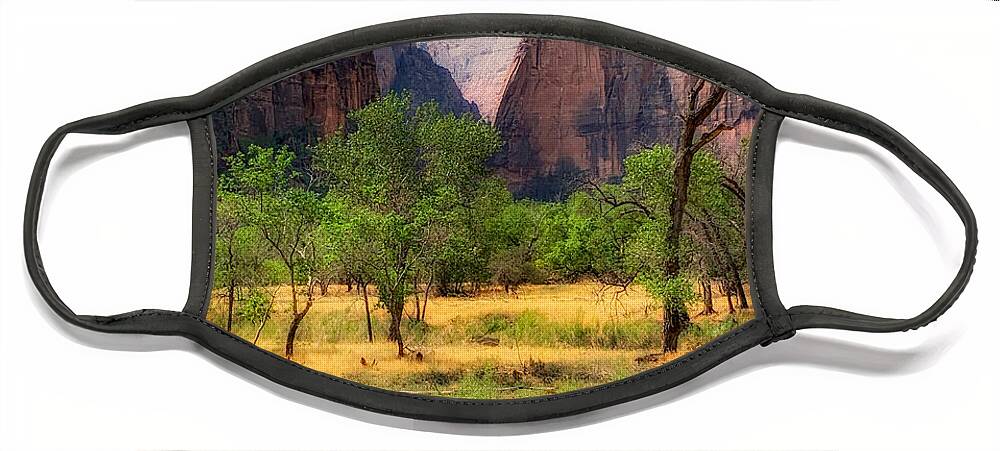 Photograph Face Mask featuring the photograph Zion Landscape by John A Rodriguez