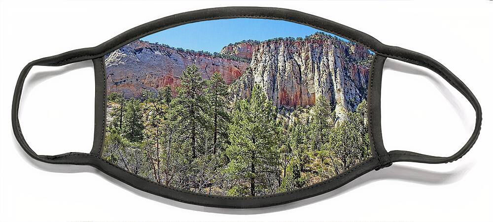 Nature Face Mask featuring the photograph Zion's Spectacular Cliffs by Ronald Lutz