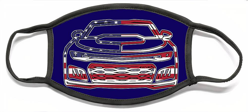 Chevy Face Mask featuring the digital art ZL1 Camaro Patriot by Darrell Foster