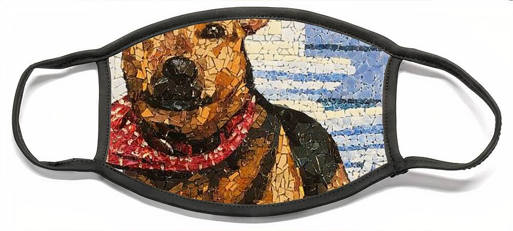 Dog Face Mask featuring the mixed media Zoe by Matthew Lazure
