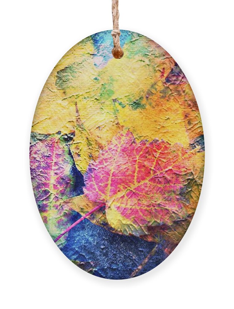 Fall Leaves Ornament featuring the photograph Bright- Colorful Fall Leave Abstract by Judy Palkimas