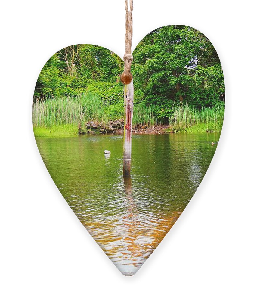 Water Ornament featuring the photograph Old Weathered Pilling by Judy Palkimas