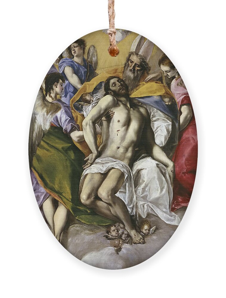 El Greco Ornament featuring the painting The Holy Trinity by El Greco