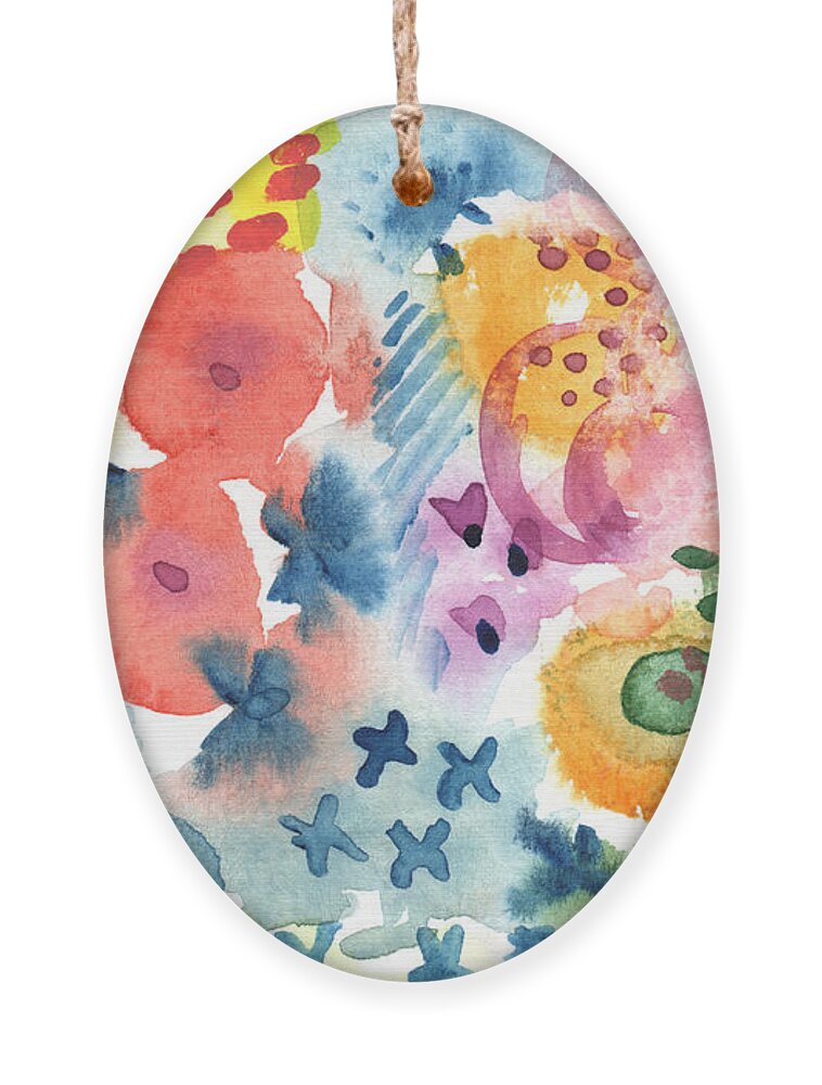 Watercolor Ornament featuring the painting Watercolor Garden #1 by Linda Woods