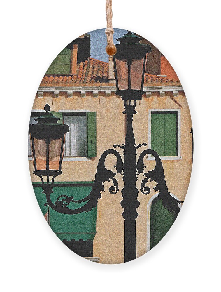 Venice Ornament featuring the photograph A Light In The Piazza #1 by Ira Shander