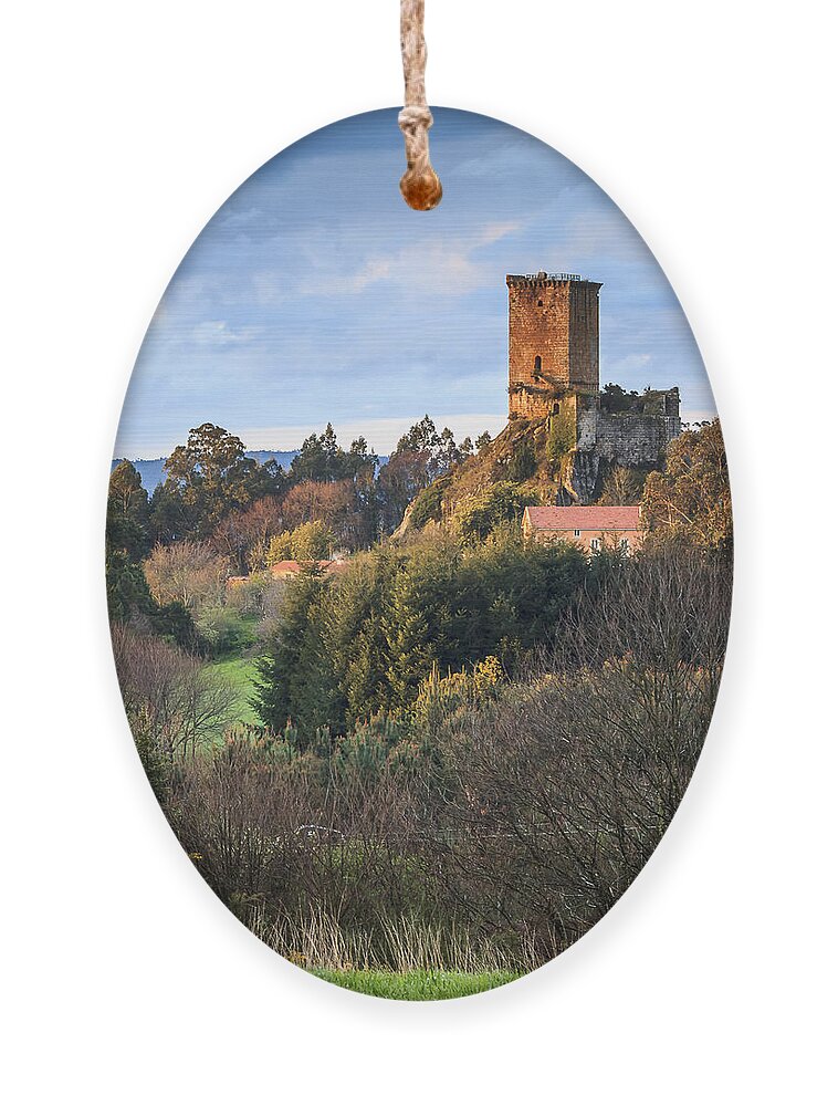 Galicia Ornament featuring the photograph Andrade's Castle Galicia Spain by Pablo Avanzini