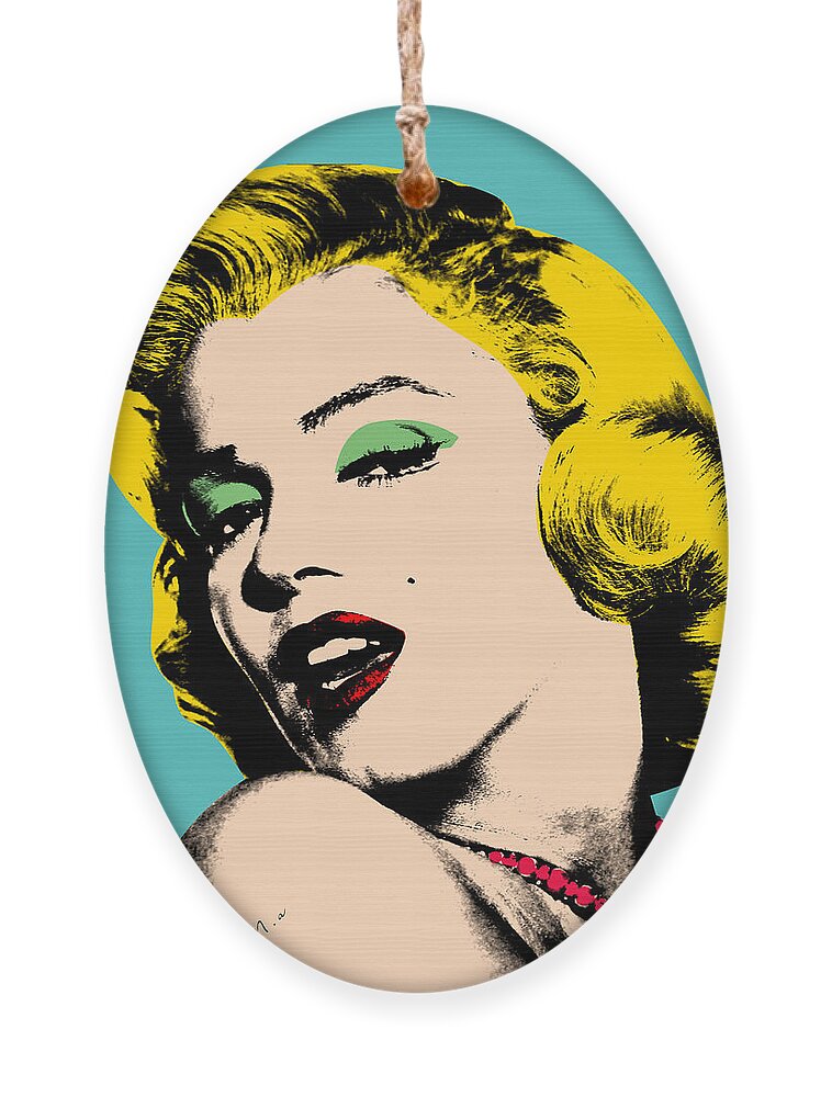 Pop Art Ornament featuring the digital art Andy Warhol by Mark Ashkenazi