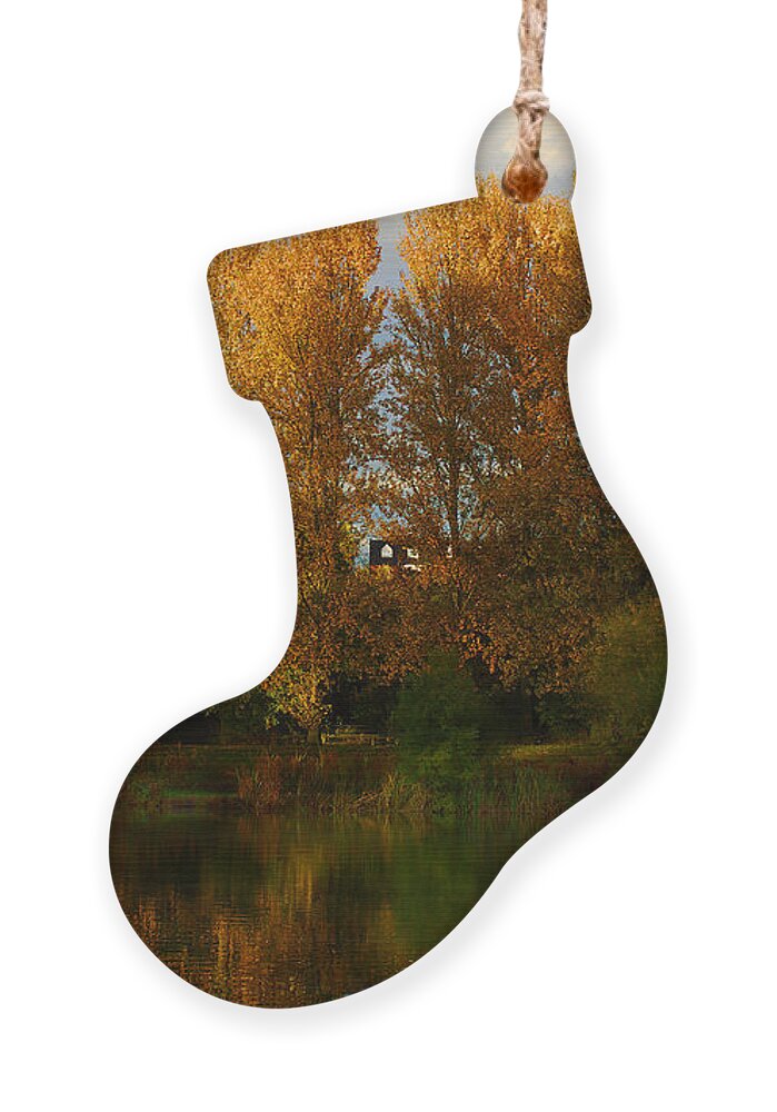 St James Lake Ornament featuring the photograph Autumn Trees by Jeremy Hayden