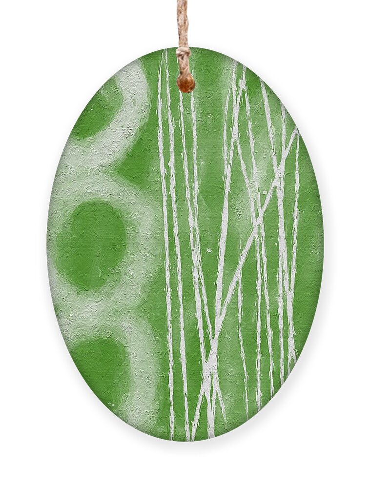 Abstract Ornament featuring the painting Bamboo by Linda Woods