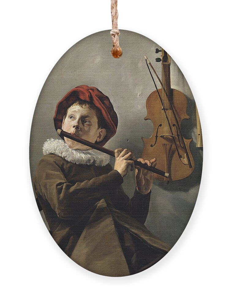 Judith Leyster Ornament featuring the painting Boy playing the Flute by Judith Leyster