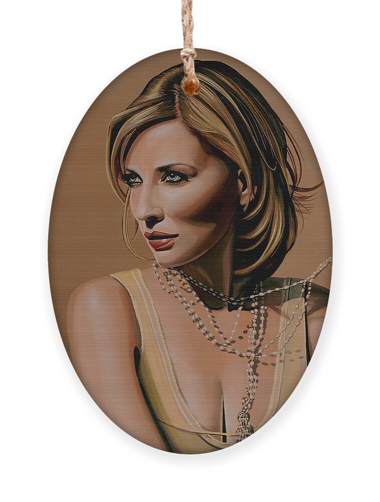 Cate Blanchett Ornament featuring the painting Cate Blanchett painting by Paul Meijering