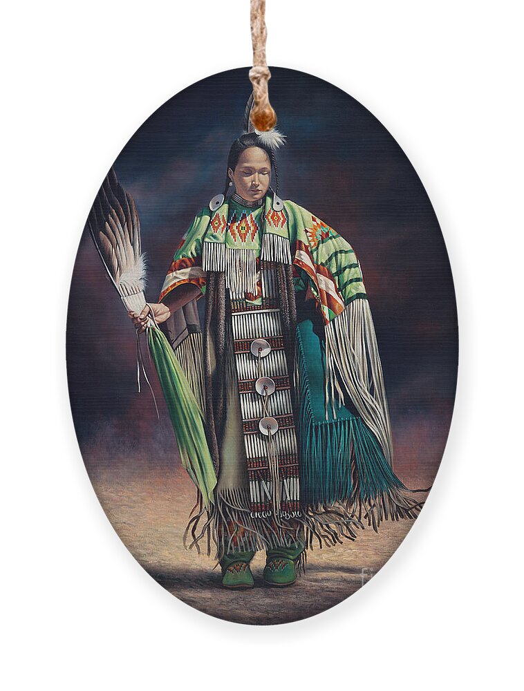 Native-american Ornament featuring the painting Ceremonial Rhythm by Ricardo Chavez-Mendez