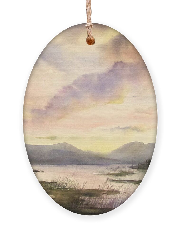 Lake Champlain Ornament featuring the painting Champlain Shore by Amanda Amend