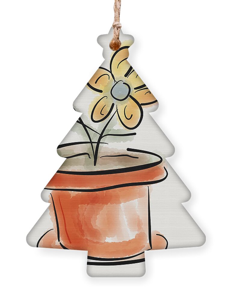 Flower Pot #1 Ornament by Jerry Fess - Jerry Fess - Artist Website