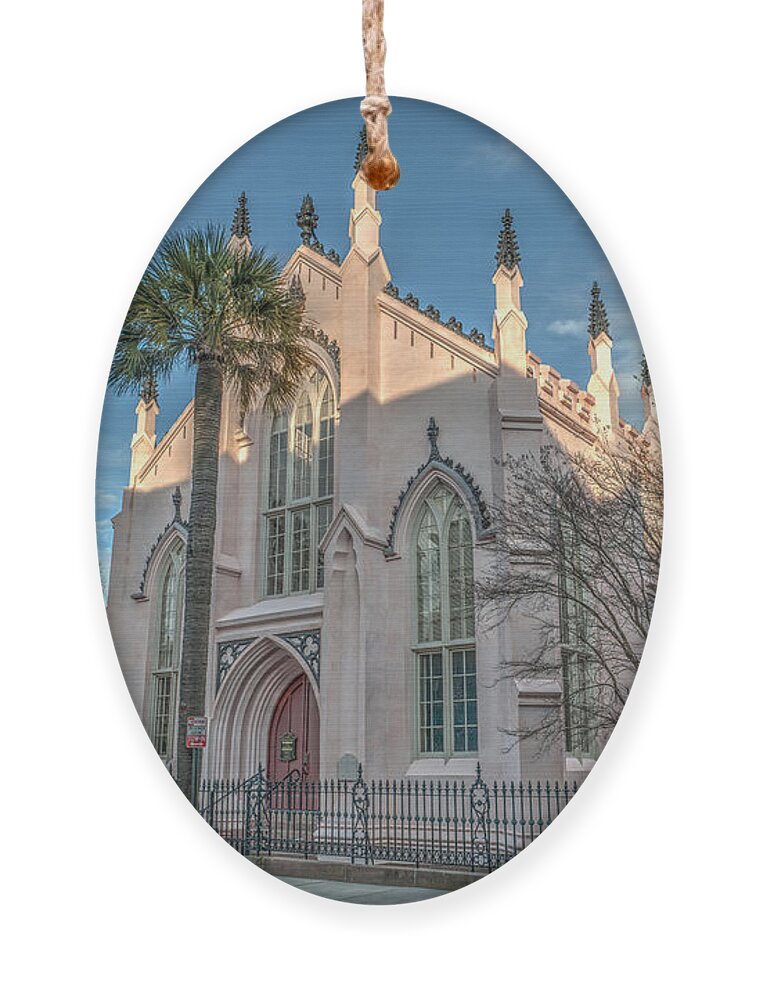 The Huguenot Church Ornament featuring the photograph French Huguenot Church by Dale Powell