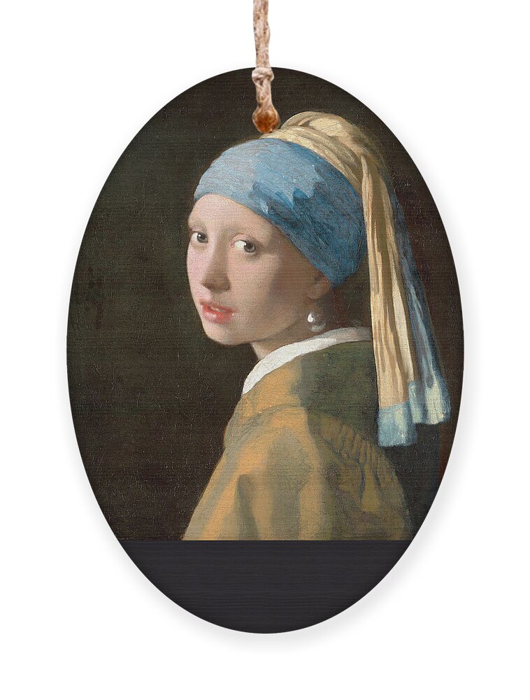 Girl With A Pearl Earring Ornament featuring the painting Girl with a Pearl Earring by Johannes Vermeer