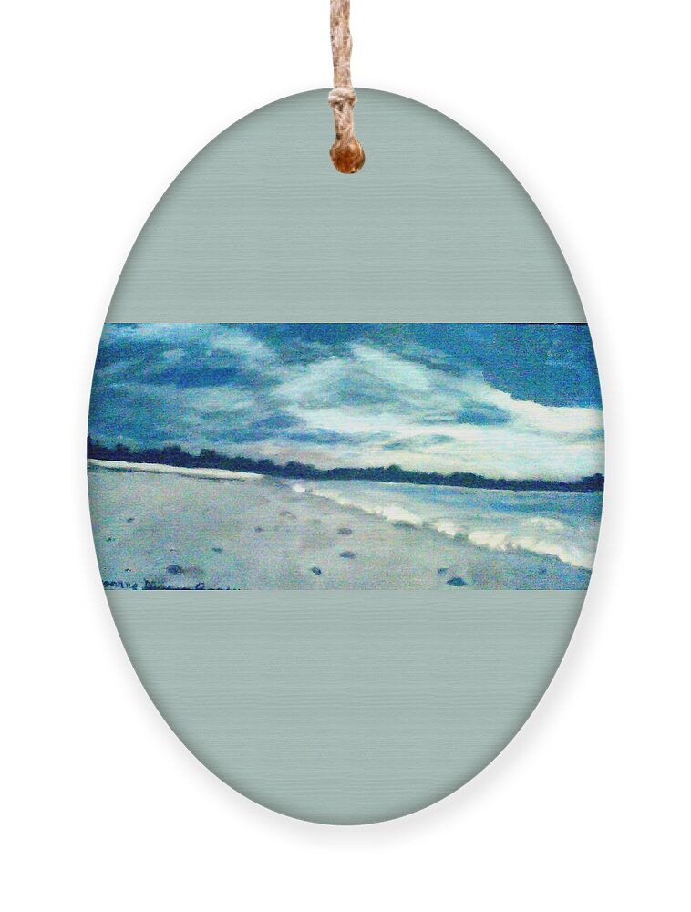 Florida Ornament featuring the painting Lido Beach Evening by Suzanne Berthier