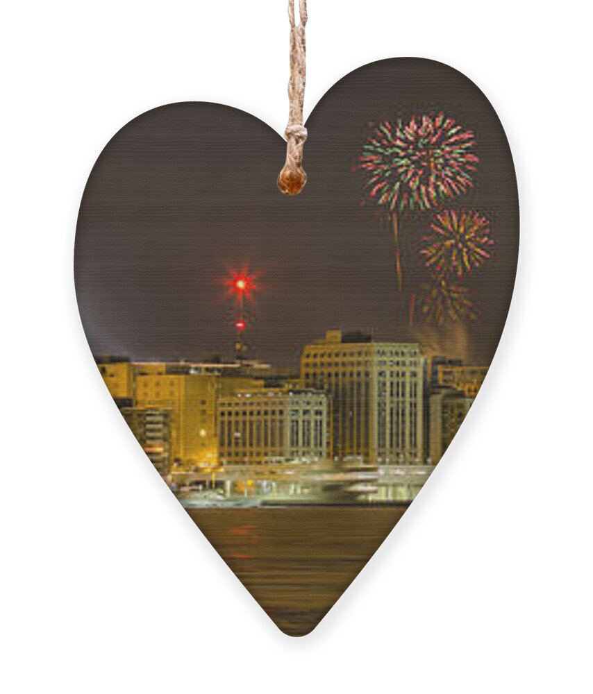 Capitol Ornament featuring the photograph Madison New Years Eve by Steven Ralser