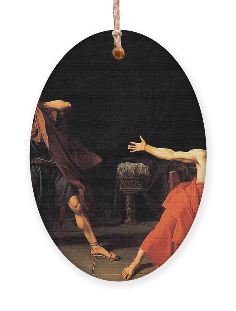Marius Ornament featuring the painting Marius at Minturnae #3 by Jean Germain Drouais
